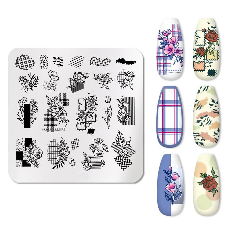 

1 шт. пластины для штамповки ногтей, штамп для дизайна ногтей, шаблон изображения, дизайн ногтей из нержавеющей стали F30 разноцветный