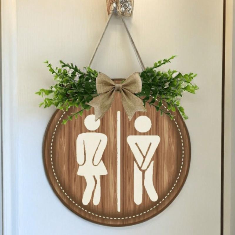 Wooden Toilet Sign, House Decoration Sign, Wall Decoration, Farmhouse Decoration, Bathroom Decoration, Scene Decoration, Home Decoration