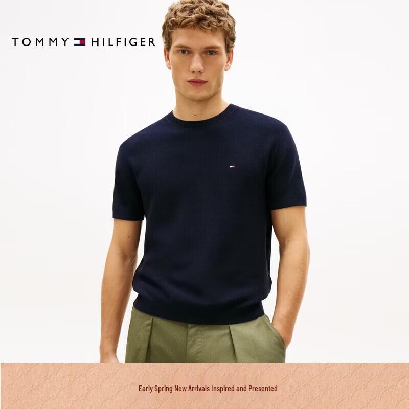 Tommy Hilfiger Men s 2026 SS Pure Cotton Textured Round Neck Short Sleeve Knit Shirt S 20480₽