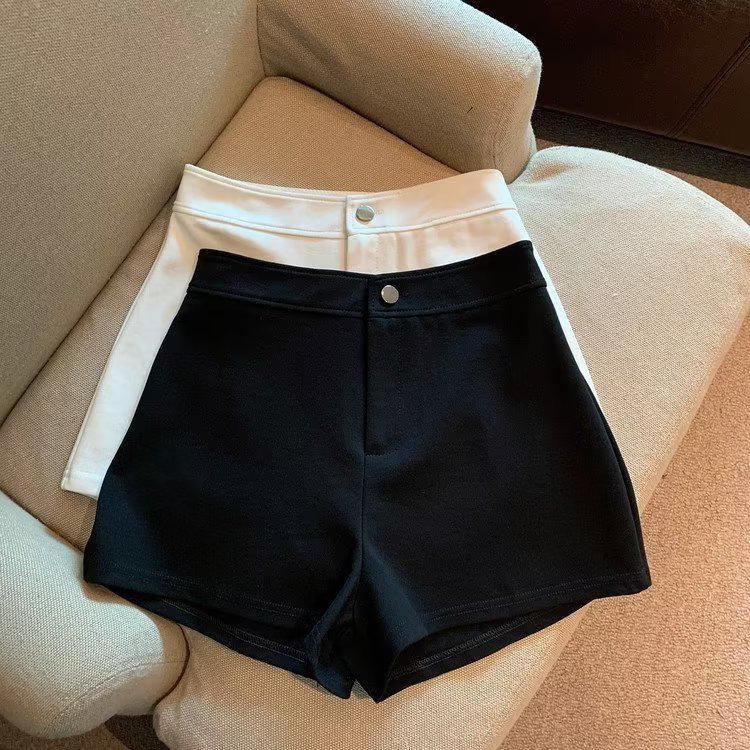 Women's High-Waist Black Slimming Summer Shorts