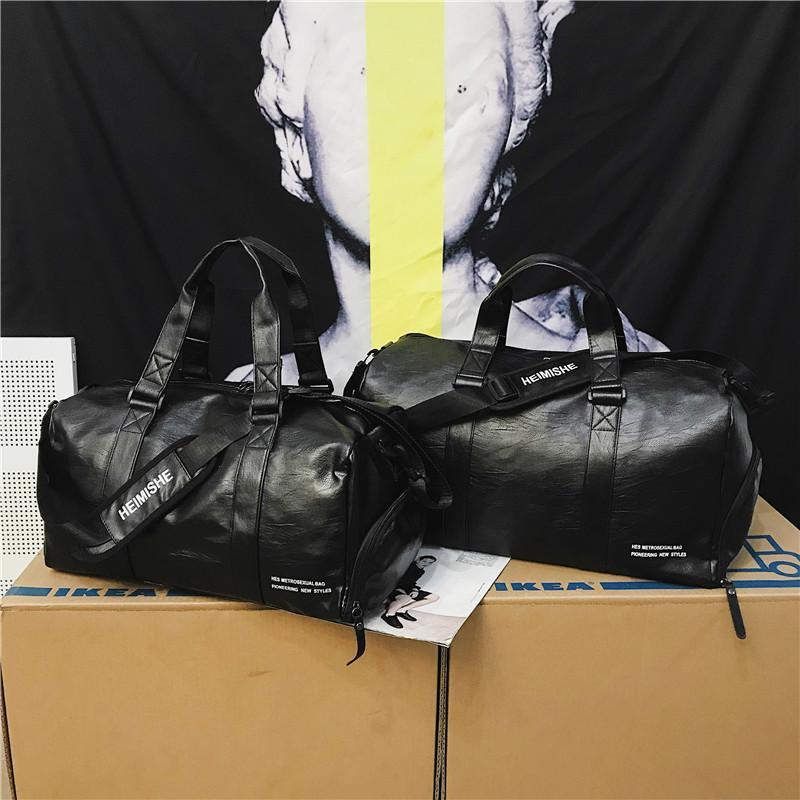 PU-skinn én skulder kortreist forretningsreiseveske med trykte bokstaver for trening Yoga trening reiseveske