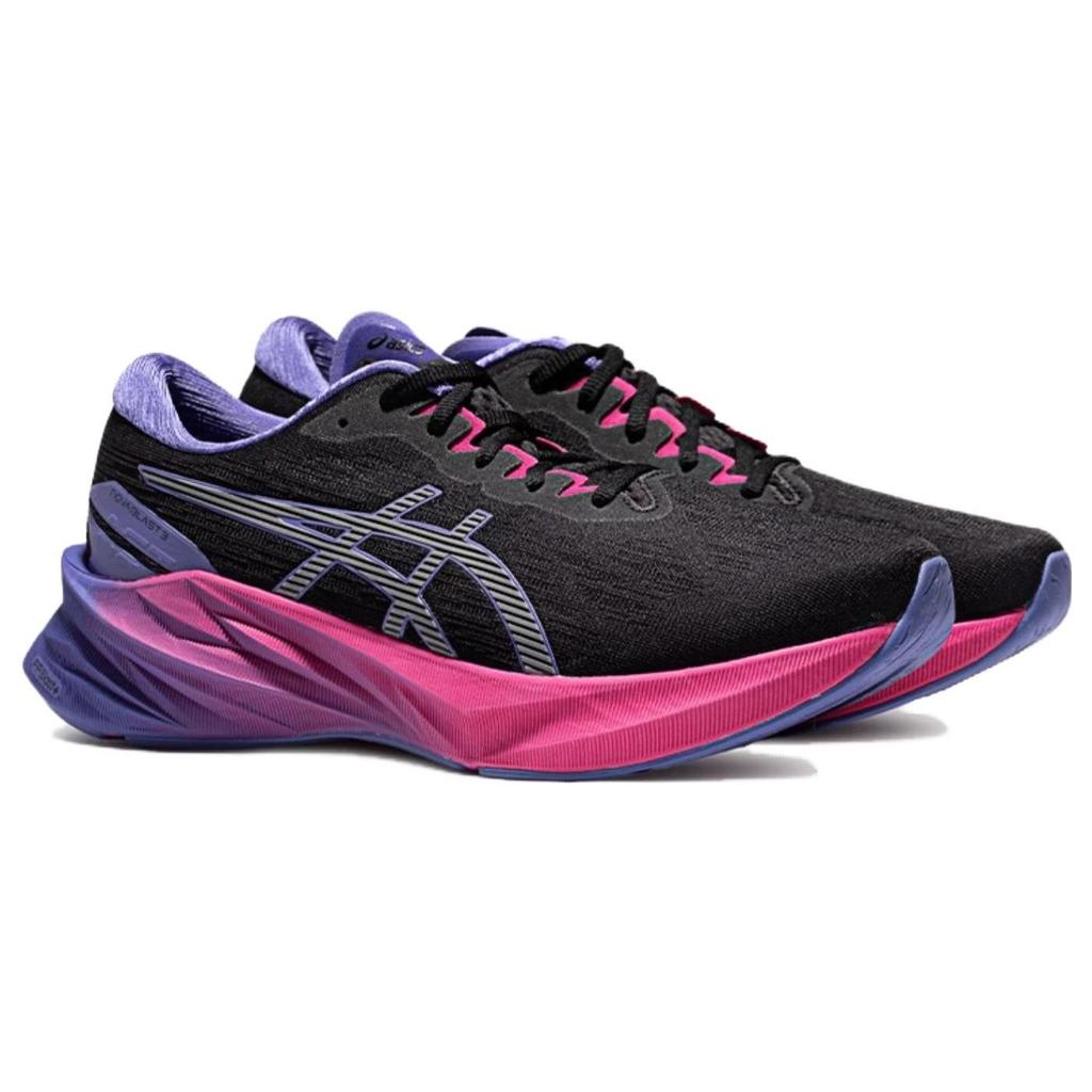 Asics Novablast 3 Bequeme Vielseitige Mesh-Dämpfung Low-Top Trainingslaufschuhe Herren Sneaker Schwarz Grau 1011B727-002