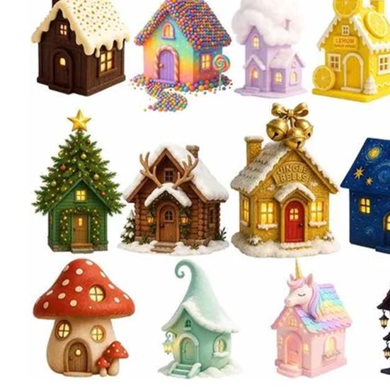 Dream Cabin Advent Calendar 24-Day Christmas Countdown Calendar Fantasy House Decorations Festive Gift for Kids Family Friends