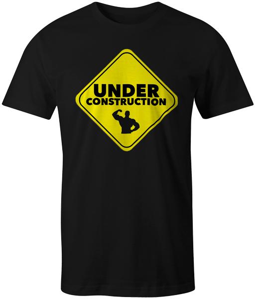 

Under Construction Bodybuilding Gym Workout Training MMA Tee Mens T-Shirt Top M