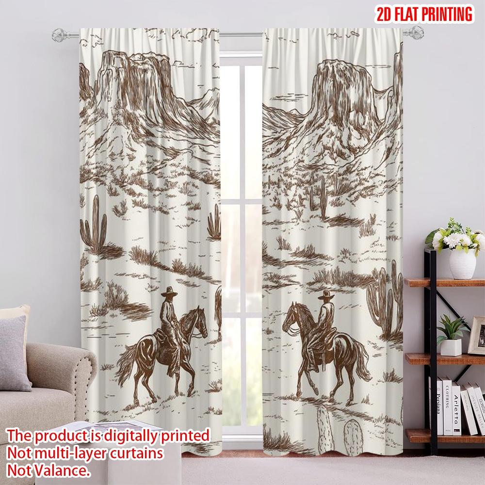 

2pcs,2D plane printing Light Filtering Curtains Desert Riders(1) Versatile Fabric (without rod) Gifts Use for Living Room, 52.50 × 116.00 cm 2 pcs