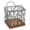 Coffee Pod Holder Organizer Large Capacity Metal Storage Basket with Wooden Base for Kitchen Countertop Office Coffee Bar