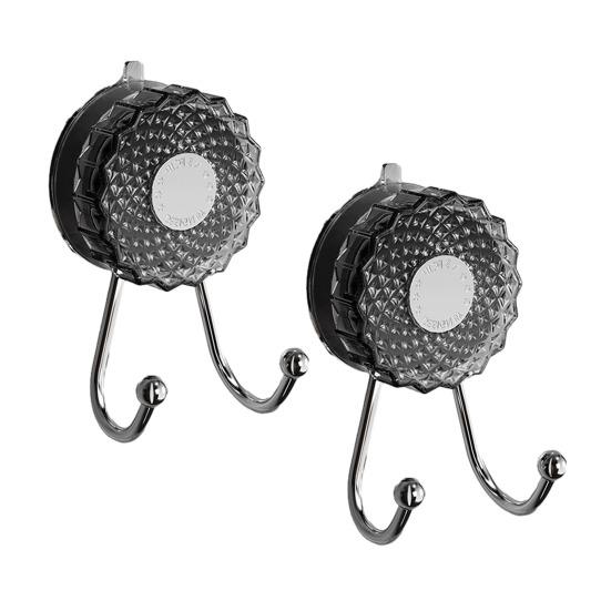 

2Pcs Double Hook Wall Hooks No Punching Towel Hook Suction Cup Strong Load Bearing Hanger Waterproof Rustproof Adjustable Hanging Hook for Bathroom чёрный