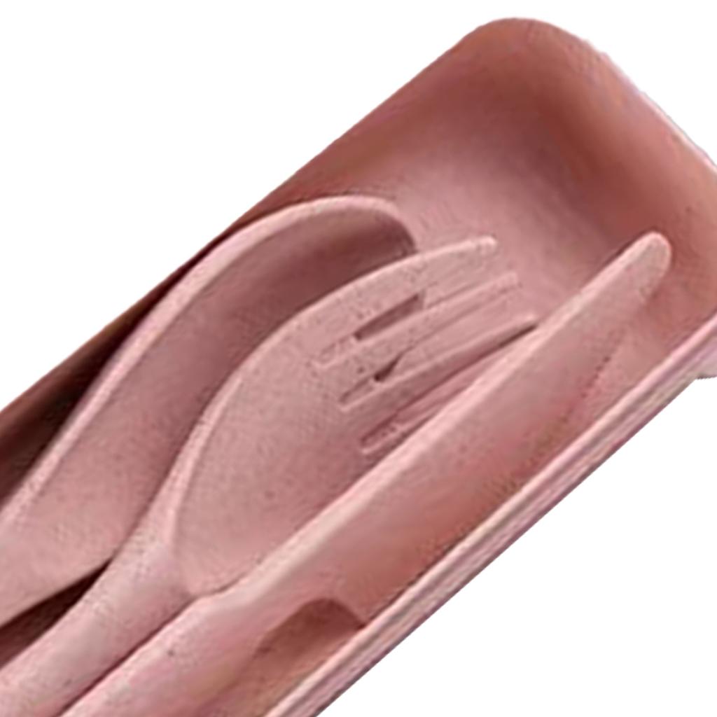 Besteckset aus Weizenstroh Modern Tragbar Gabel Löffel Messer Geschirr mit Box für Büro Schule