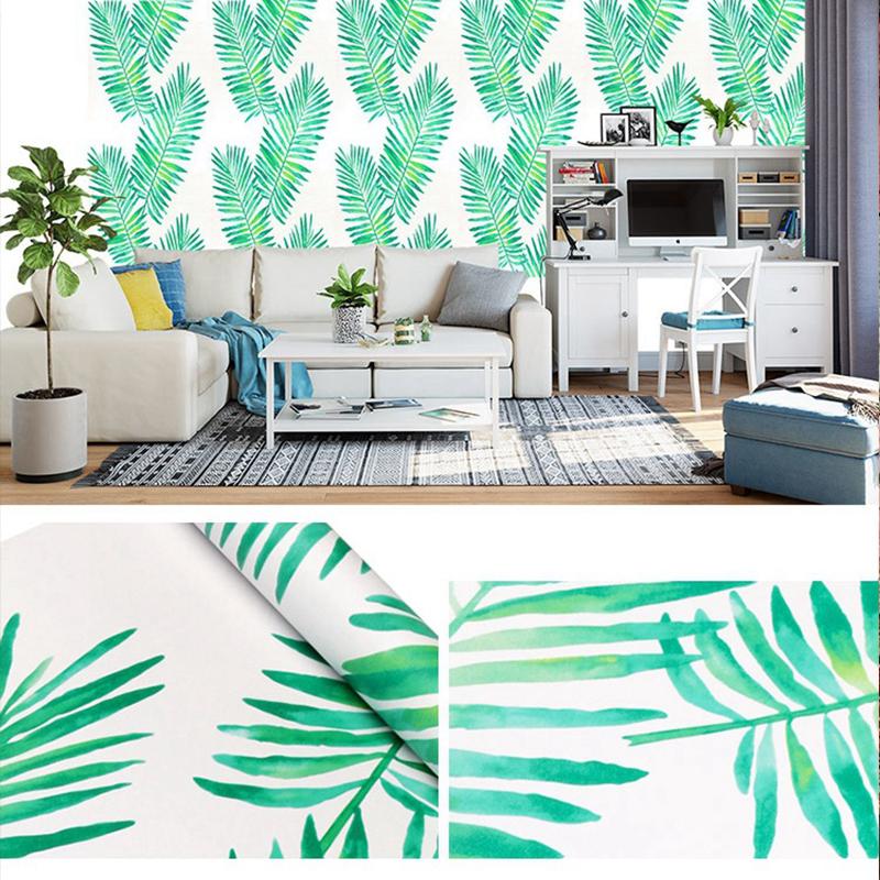 Vinyl Floral Leaf Peel and Stick Wallpaper Self Adhesive Contact Paper Removable Waterproof Wallpaper For Furniture Renovation