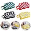 Checkered Pencil Pattern Case Large Capacity Stationery Makeup Cosmetic Gift Bag