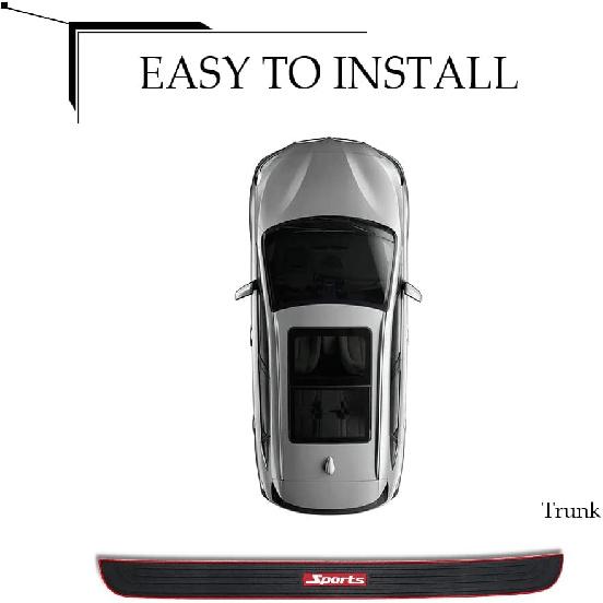 Car Rear Bumper Protector Guard, 35.4 * 2.76 Inch Universal Rubber Scratch-Resistant Trunk Door Sill Protector, Scratch-Resistant Rubber Guard, Car