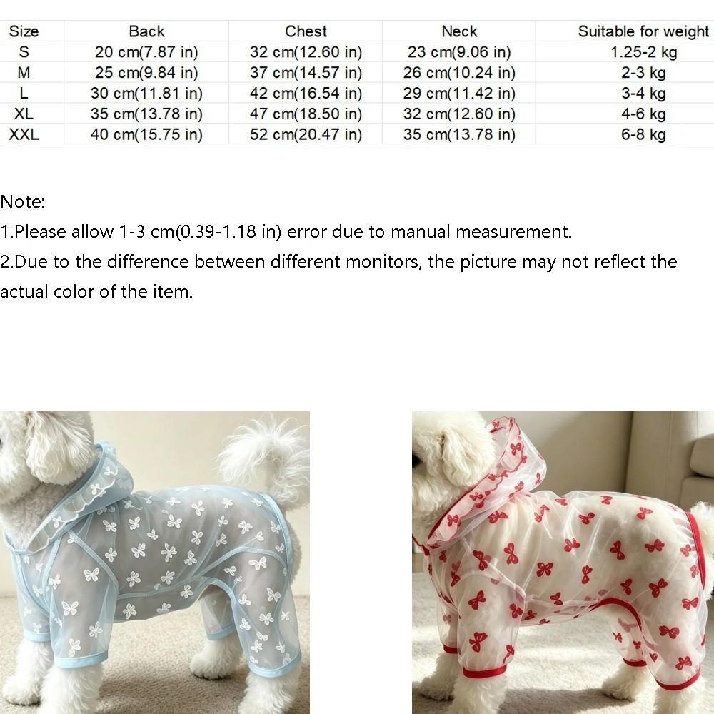 Thin Breathable Dog Sunscreen Clothes Butterfly Pattern Dog Cooling Jumpsuit  Summer Season