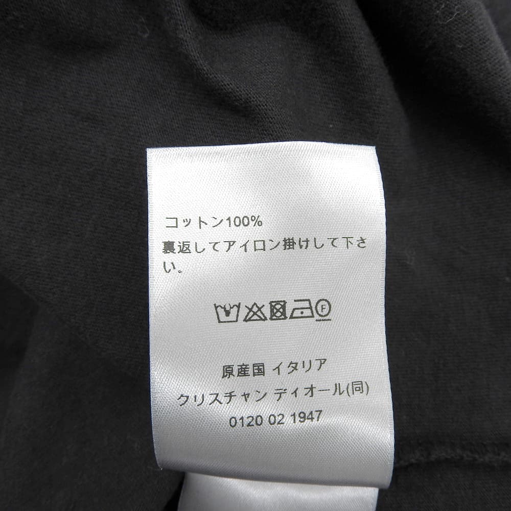 Dior Top cu imprimeu pe spate și mânecă lungă, din bumbac, cu Crini de vale, Negru, Mărimea S (49DJ645A0817) topuri S negruFolosit