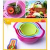 10PCS Mixing Bowl Set Measuring Spoon Set Coloful Sieve Colander Strainer Bowl Salad Bowl With Handle for Kitchen
