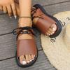 Fashion 2025 New Women Sandals Ankle Buckle Casual Soft Sole Summer Shoes Anti Slip Versatile Retro Wedge Heel Comfortable Sandals
