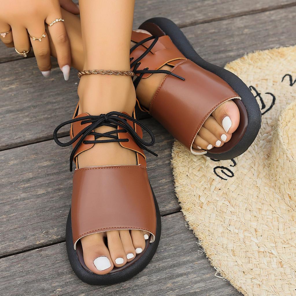 Fashion 2025 New Women Sandals Ankle Buckle Casual Soft Sole Summer Shoes Anti Slip Versatile Retro Wedge Heel Comfortable Sandals