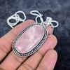 Rose Quartz Gemstone Handmade 925 Sterling Silver Jewelry Pendant 2.44" M-2915
