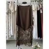 Vintage Lace Skirts Fashion Lace Patchwork Sexy See Through Skirts High Street Elegant Party Streetwear Women's Skirts