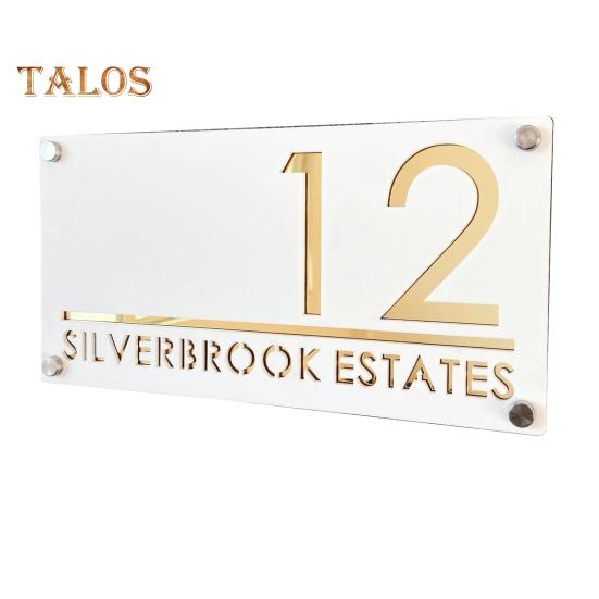 

Акриловый знак с номером дома, устойчивый к погодным условиям, адресная табличка, настенный наружный знак на дверь для входной двери дома Without Light белый