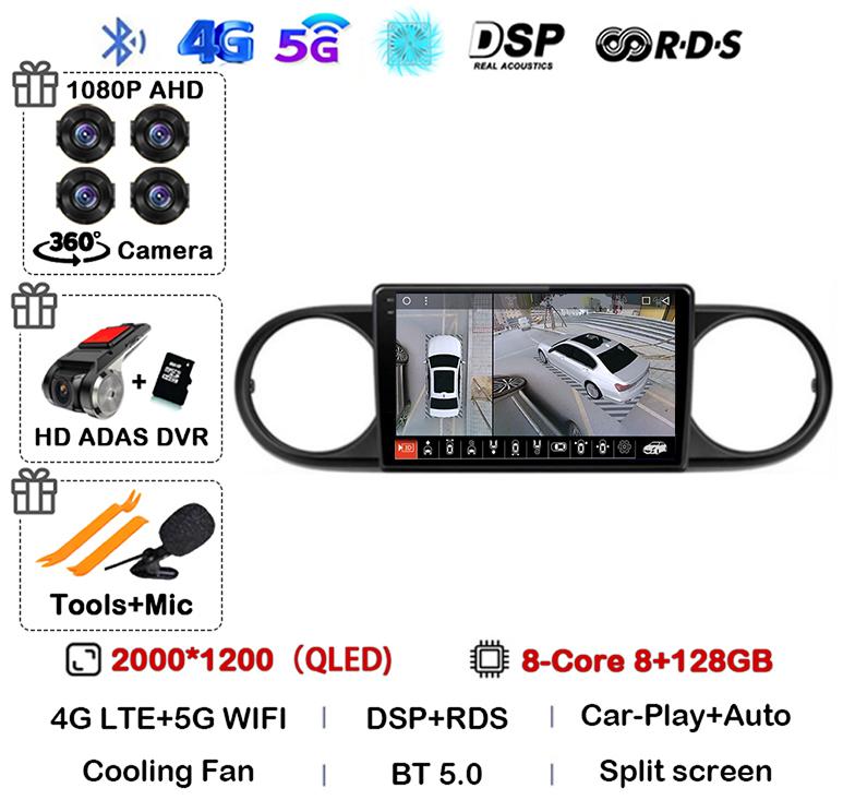 Android 14 Carplay Auto For Toyota Corolla Rumion Tacoma Car Radio Multimedia Navigation GPS BT Video Player Stereo Autoradio 4G