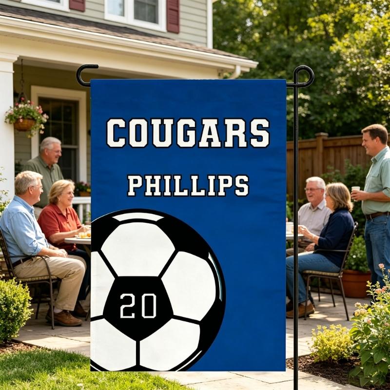 Bold 30x45cm Football Themed Yard Flag Produced Of Strong Cloth For External Decoration