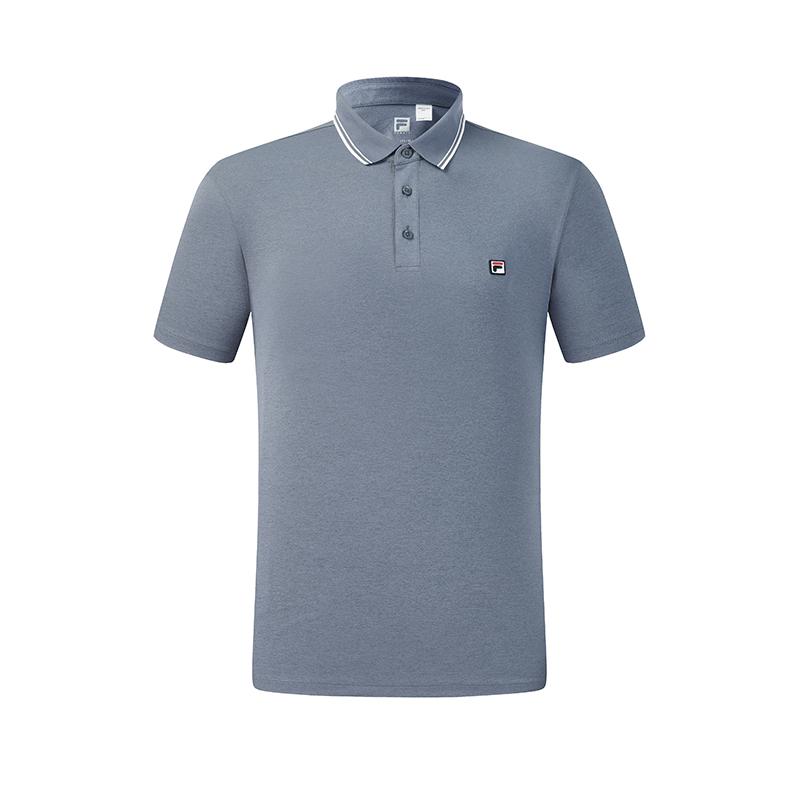 Fila Tennis Classic Fashion Simple Sports Tennis Casual Versatile Comfortable Knitted Short Sleeve Polo Shirt Men Tops Dark-Gray A51M623101FDY