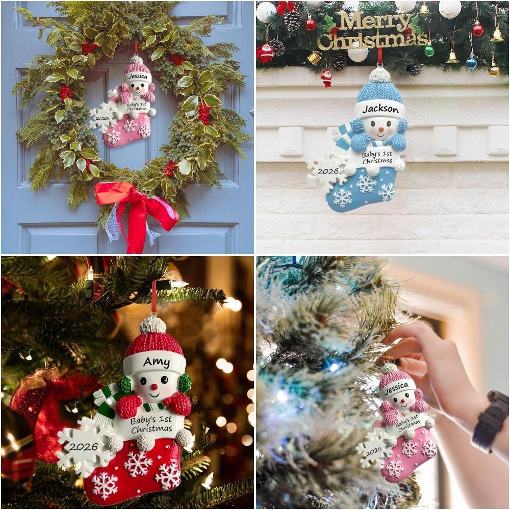 Entzückendes Design Schneemann Weihnachtsornamente Andenken Neugeborenes Baby Weihnachtsornament Besonderes Geschenk
