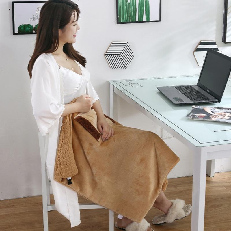 USB Electric Heated Throw Blanket with Hand Warmer Pocket Portable Safe Warming Up For Family Use Indoor Outdoor