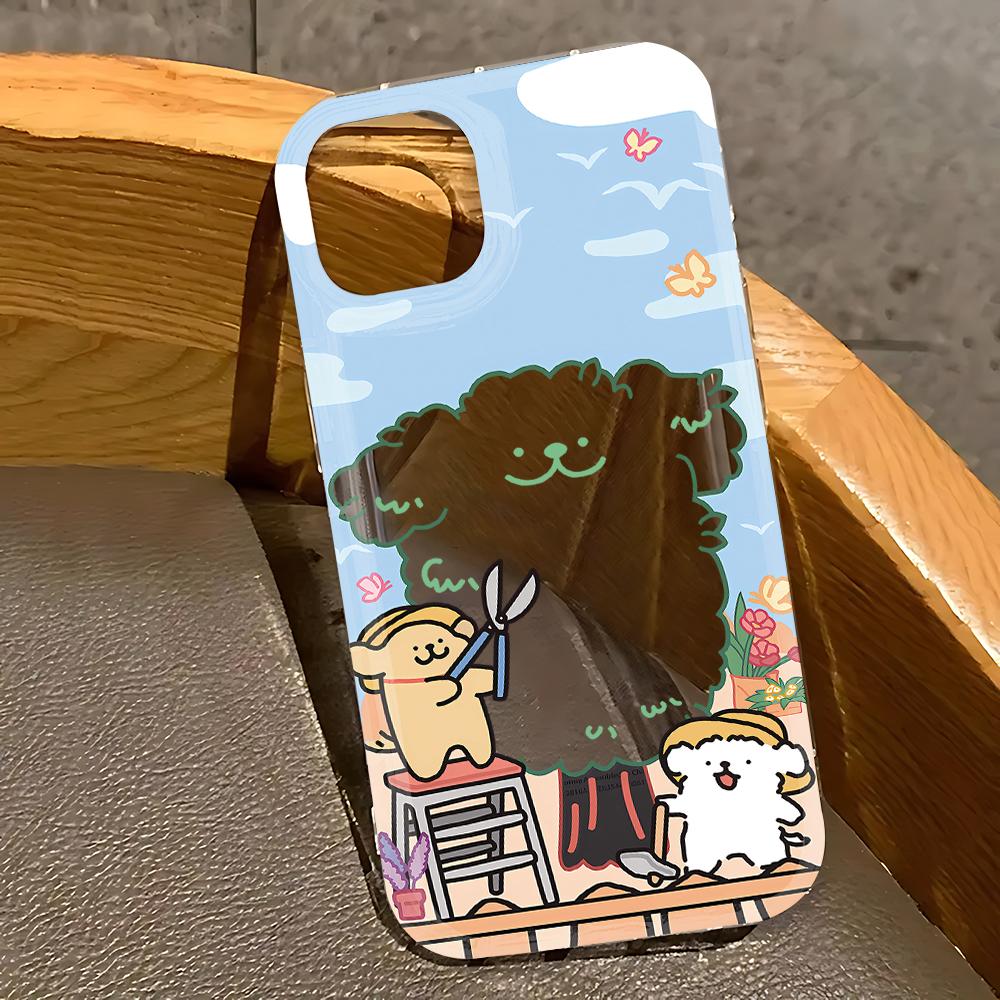 Lovely Line Puppy Cartoon Cute Dog Phone Case for Xiaomi Redmi 12C 10 10C 9 9A 9C 9T Note 13 12 11 Pro Plus 4G 5G Clear Cover