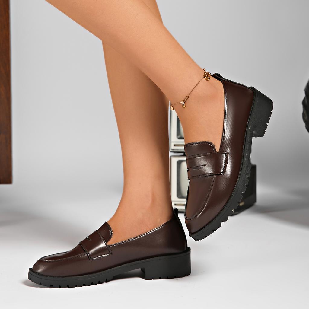 Fashionable New Comfortable Plus Size Women'S Shoes Spring And Autumn Elegant Solid Color Round Toe Sexy Casual Loafers