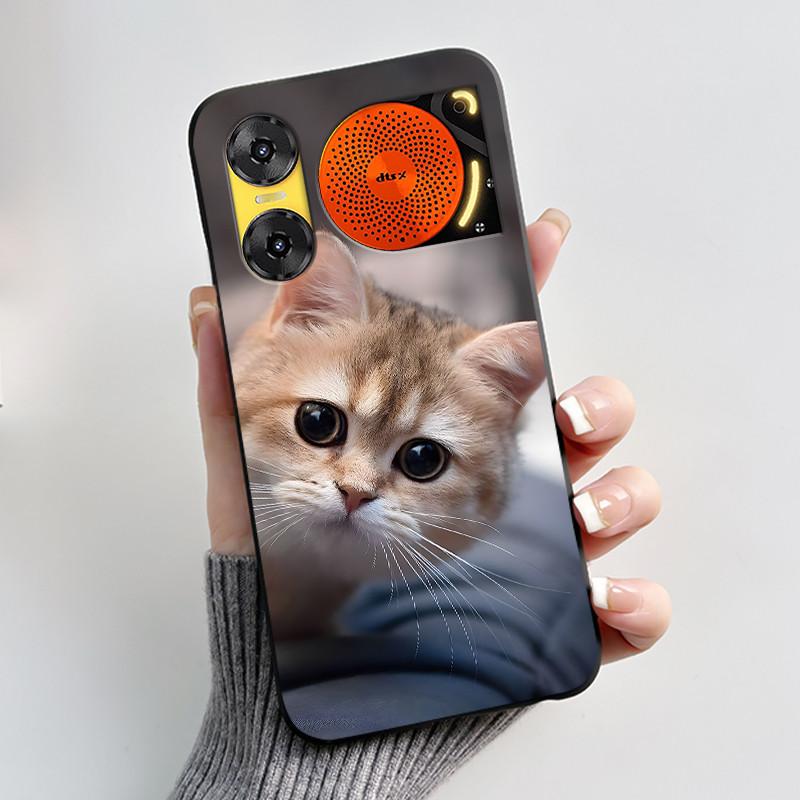 Custodia per Telefono Per ZTE Nubia Music 2 Custodia Z2460 Z2353 Estetica Gatto Carino Astronauta Nera Morbida TPU Silicone Copertura Protettiva Integrale