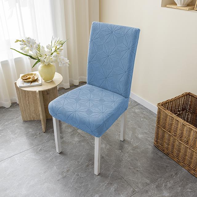 

Простые современные бытовые складные жаккардовые чехлы для офисных стульев с байковой сеткой, эластичный чехол на стул, чехол на сиденье обеденного стула 1-Pcs синий
