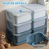 Children's Toy Organizer, 3-Tier, 6 Drawers, Plastic Boxes, 75 x 37 x 56.5 cm, Blue