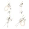 Pearl Bows Bag Charm Pendant Aesthetic Purse Charms Aesthetic Keychains Keyring for Women Backpack Purse Handbag Decors