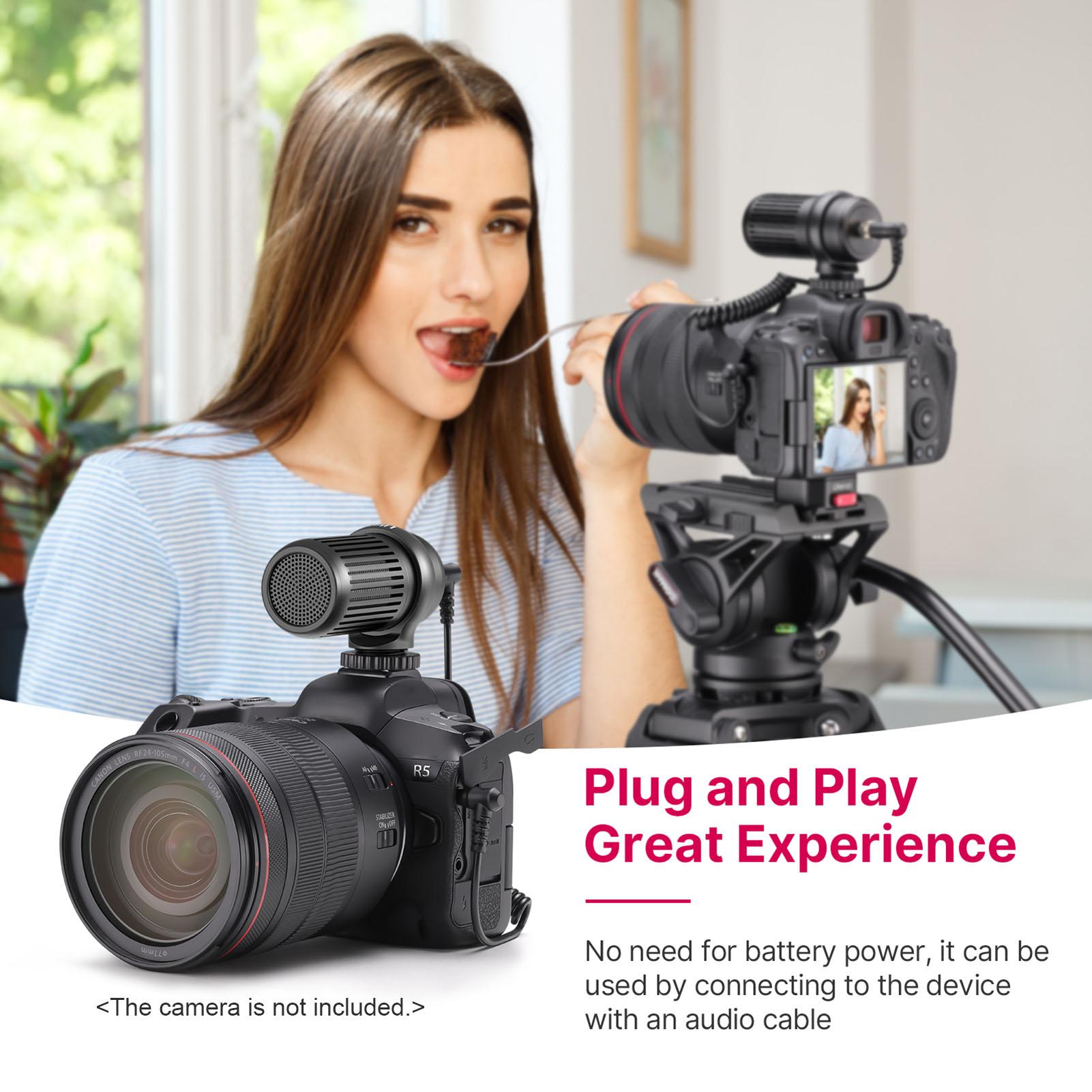 

Ulanzi NM-01 Nova Mic01 Портативный накамерный микрофон Кардиоидный микрофон 3,5 мм Plug-and-Play для DSLR