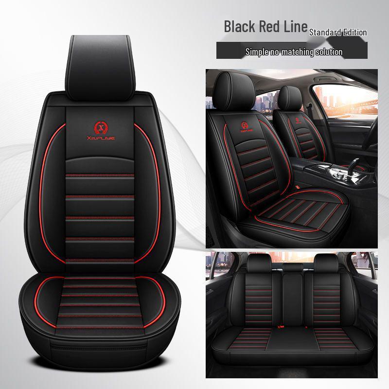 

26 New Model Car Seat Cushion for GAC Trumpchi GS4 MAX 1.5T Flagship Edition - Four Seasons Full Coverage Black with Red Stitching