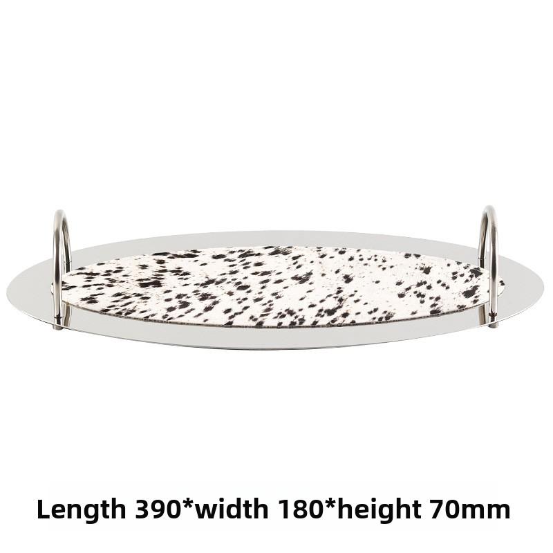 Stainless Steel Tray Ornament Living Room Desktop Trays Simple Entrance Hall Key Storage Plate Modern Home Decoration Ornament