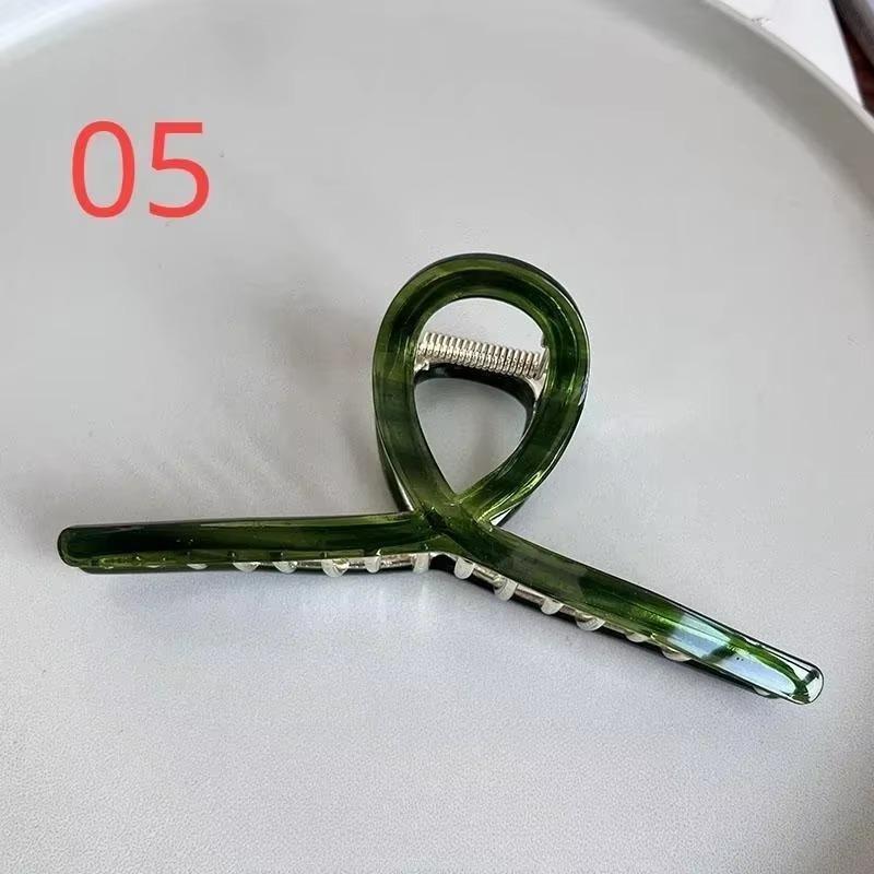 Large French Style Acetic Grab Clip Retro Alloy Shark Clips Elegant Minimalist Headwear Back of Head Spoon Curly Hair Hairpin