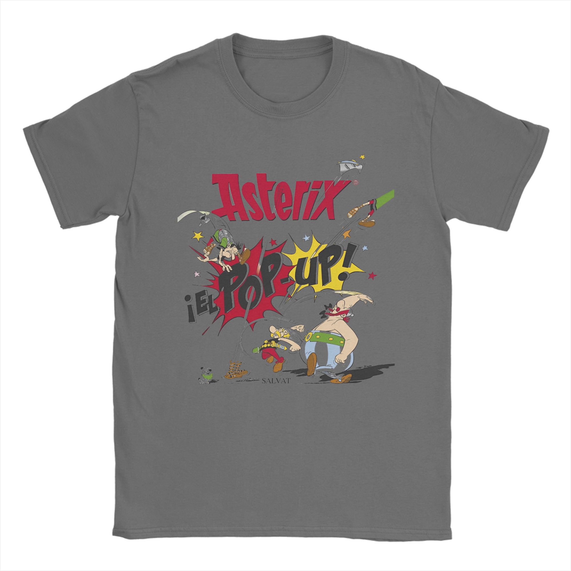 

Asterixes POP-UP T Shirts Men s 100% Cotton Unique T-Shirts O Neck Obelixes Cartoon Tees Short Sleeve merch Original 4XL