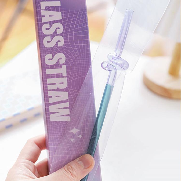 Colorful Glass Straws Reusable Drinking Straw Spiral Shape Easy to Use Clean