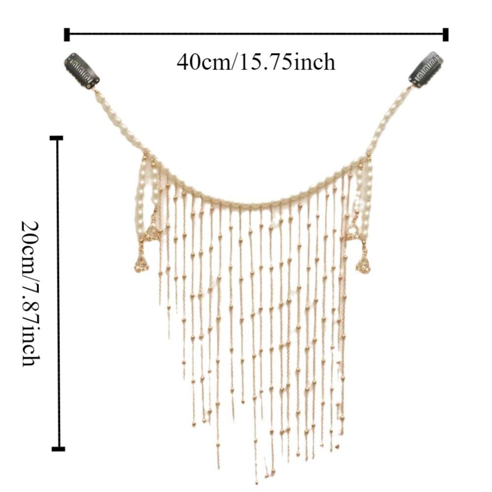 Tassel Hanfu Face Chain Pearl Mysterious Veil Luxury Golden Fairy Mask  Women