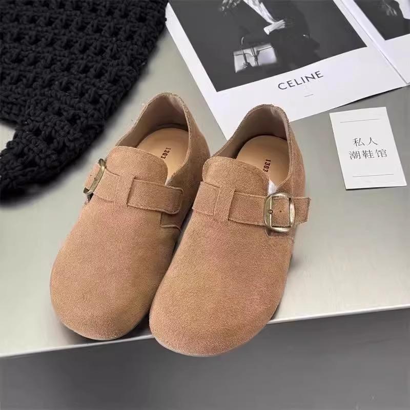 Flat-bottomed retro one-pedal big-headed Boken shoes women's all-inclusive 2025 spring new versatile casual maternity shoes