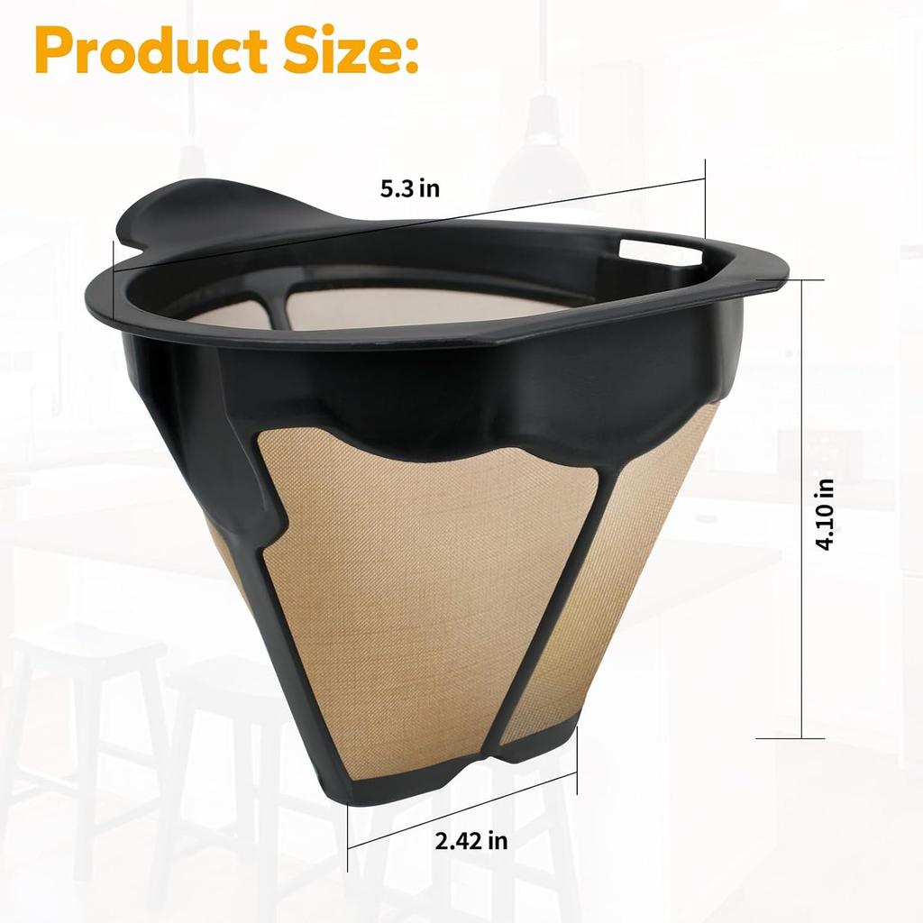 Coffee Filter Replacement for Ninja Coffee Maker - Cone Reusable Permanent Coffee Filter Compatible with Ninja Coffee Machine CM300 CM305 CM360 CM371