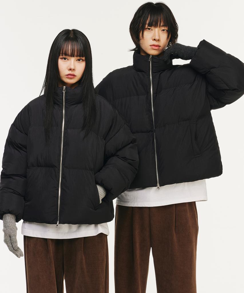 Signature Two-Way Crop Padded Jacket [Black]