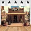 Western Cowboy Bar Theme Backdrop Supplies Retro Rustic Saloon Background Birthday Party Decoration Baby Shower Photography Prop3689