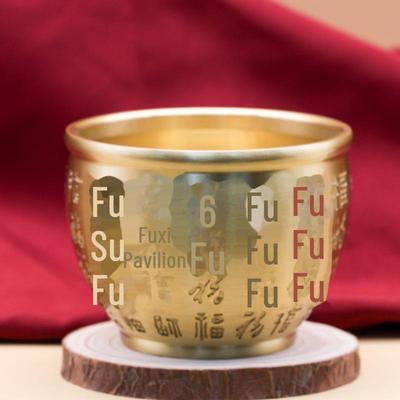 Brass Carved Baifu Jar for Wealth and Fortune: Desktop Ornament Copper Handicraft Gift