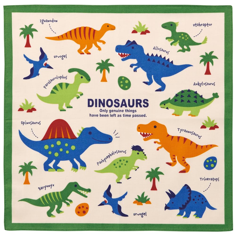 Skater Handkerchief 30x30cm Dinosaur Picture Book HKC30-A