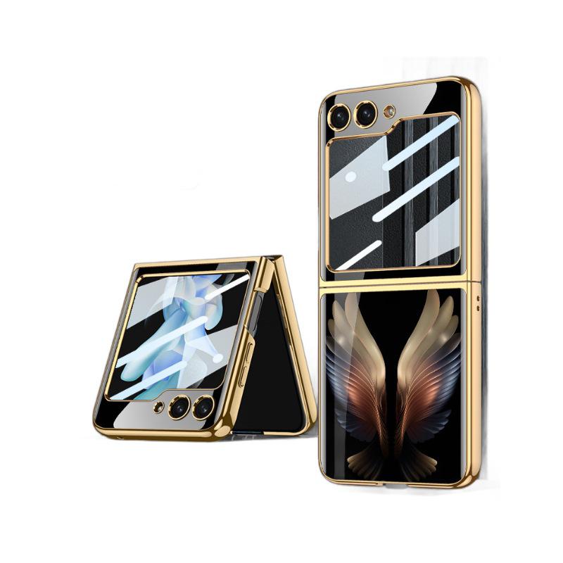 Samsung Galaxy Z Flip 5 Anti-Drop Luxury Glass Case - Full Coverage