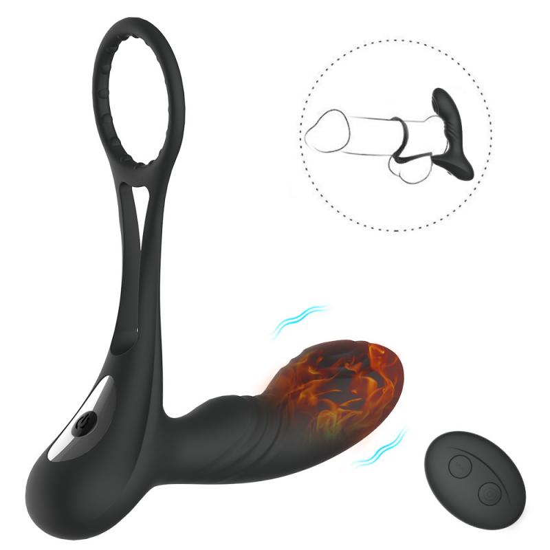 Double Ring Warming Prostate 10 Frequency Rear Court Massager for