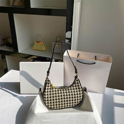Vintage Female Shoulder Bags Casual Hobo Bags for Women  New Fashion Ladies Large Capacity Houndstooth Underarm Bags